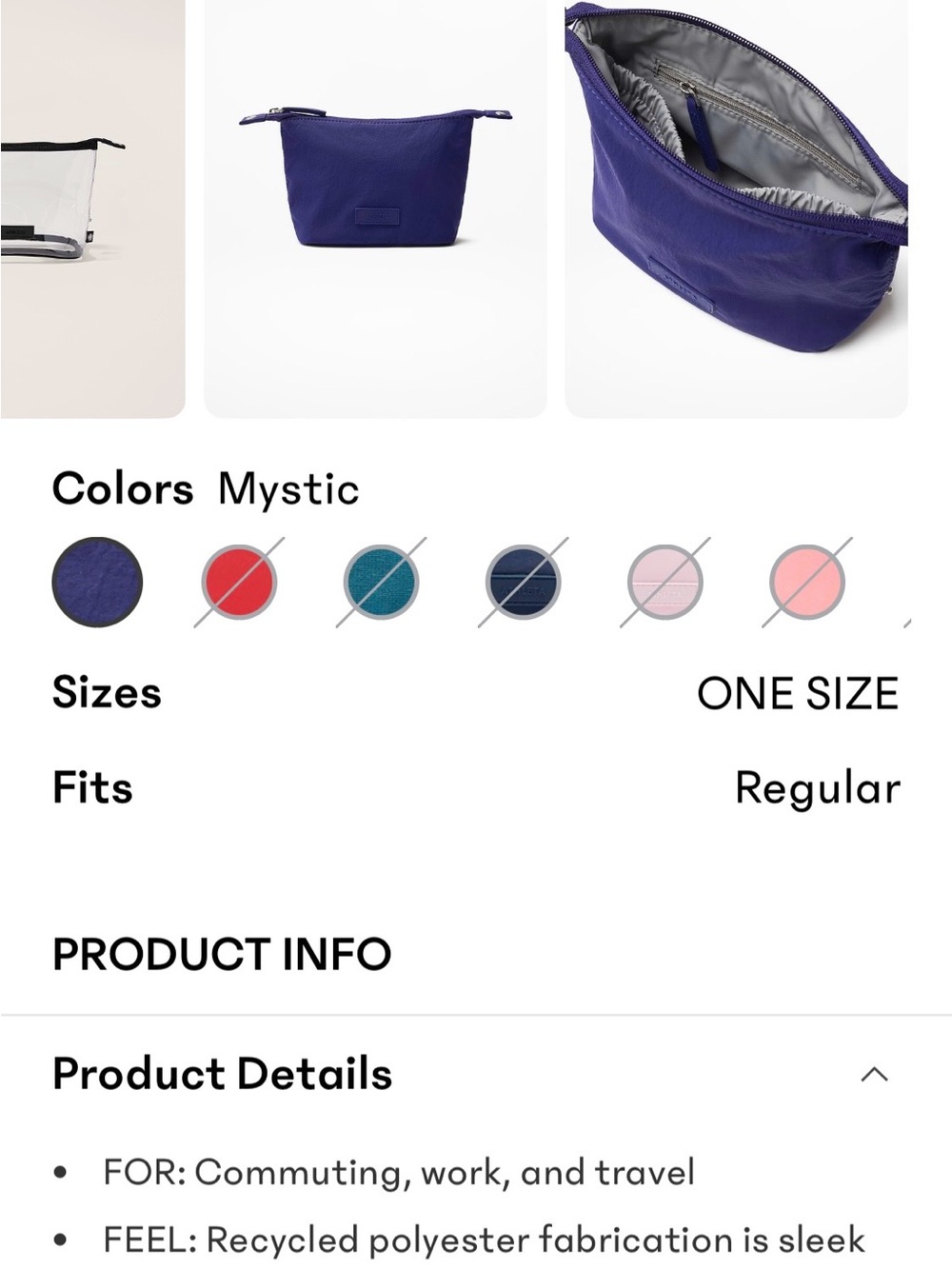 Athleta Mystic Purple Kids Accessory Pouch